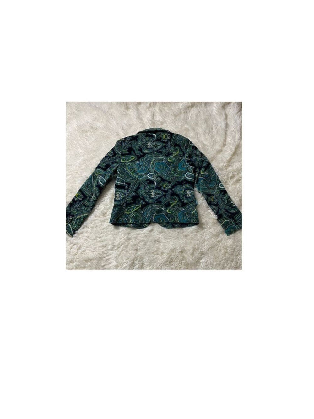 Talbot’s Blue/Green/Black Paisley Velvet Blazer - Size 6 (EUC) - Picture 2 of 6